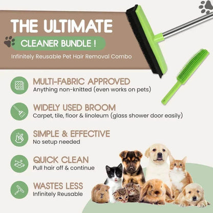 SuperSweep Powerful Pet Hair Remover Broom for Carpets Floor Furniture